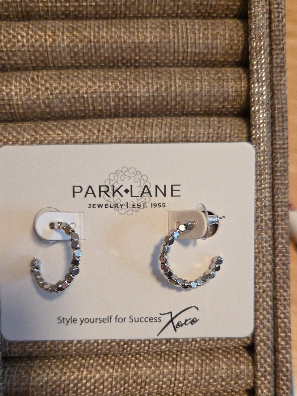 Park Lane Silver Faceted Hoop Earrings